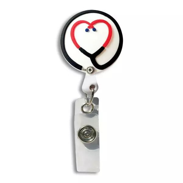 3D Retractable Badge Reel, Style: Stethoscope