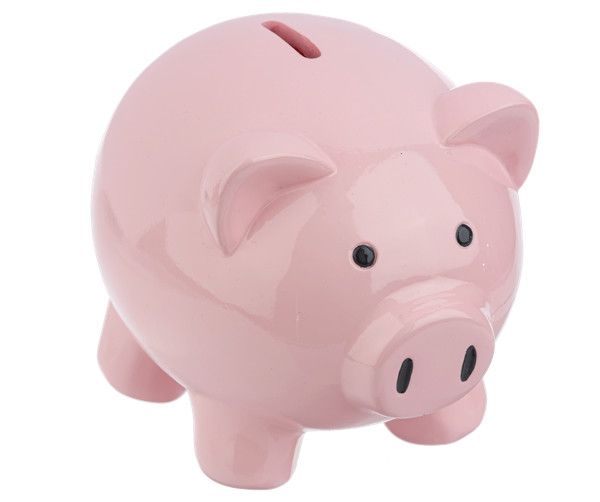 6&quot; Piggy Bank - Pink