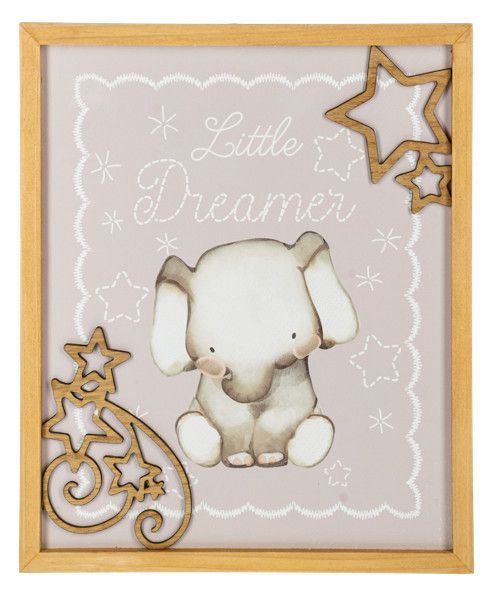 Printed Baby Message Picture w/Laser Cutout (10&quot;x12&quot;), Style: Elephant