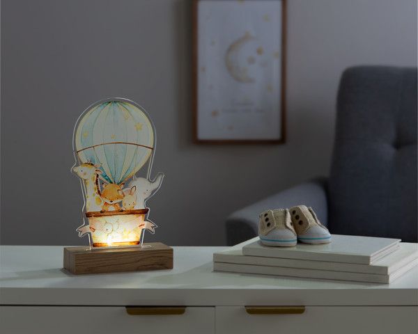 LED Light-Up Hot Air Ballon - Table Top Decor w/Timer