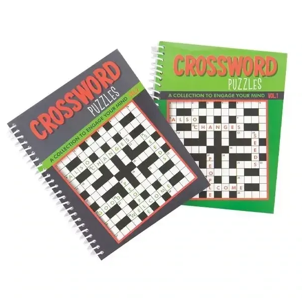 8" Spiral Bound Crossword Puzzle Book  - 80 pgs
