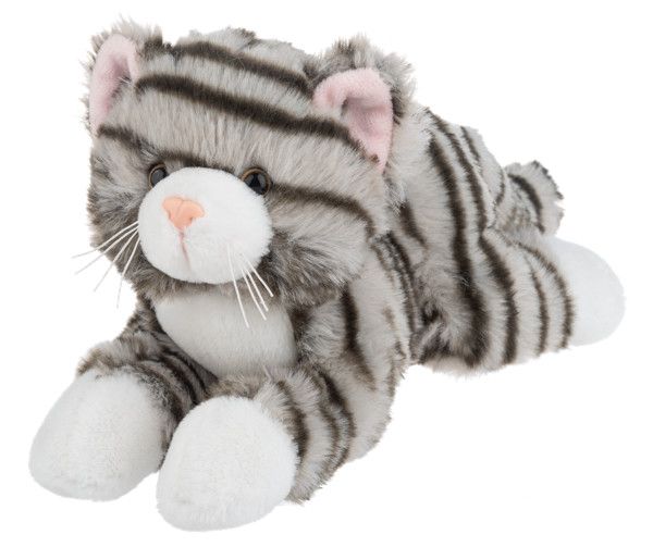8" Nuzzles Cat, Color: Gray Striped