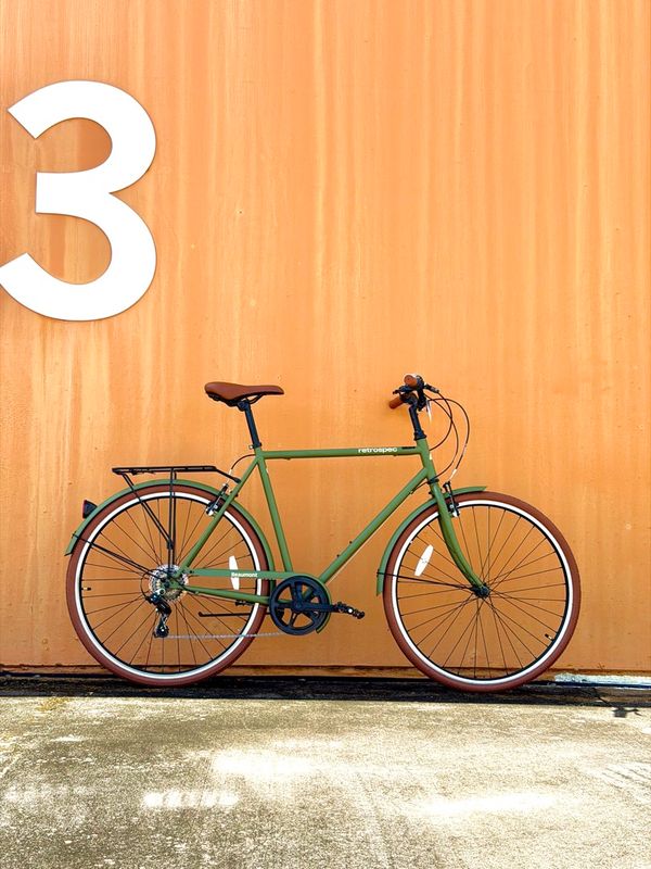 Retrospec Beaumont City Bike - 7 Speed Matte Olive Drab / L: 58cm