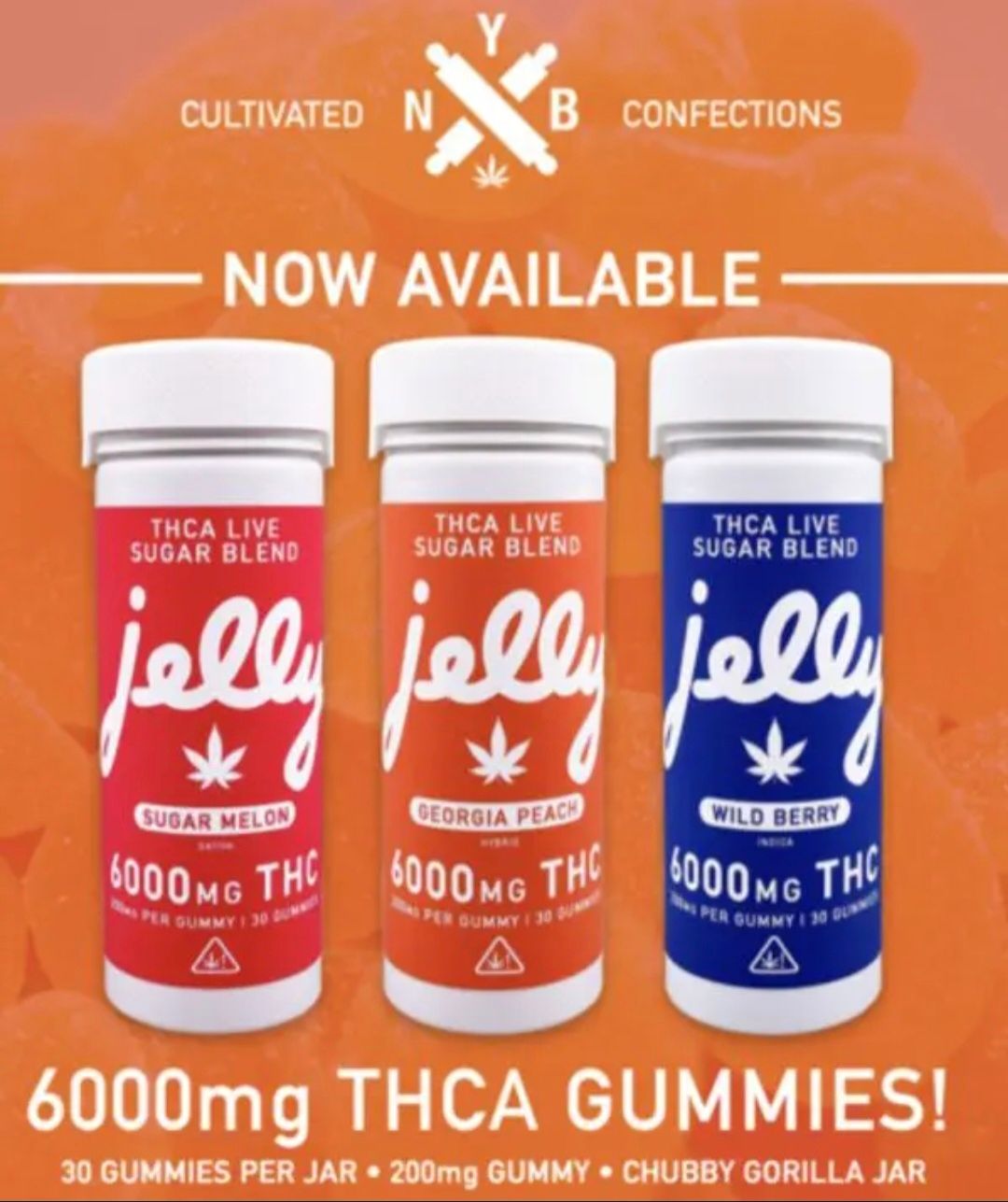 NYB Jelly 200mg THC-A Gummies 30-50ct
