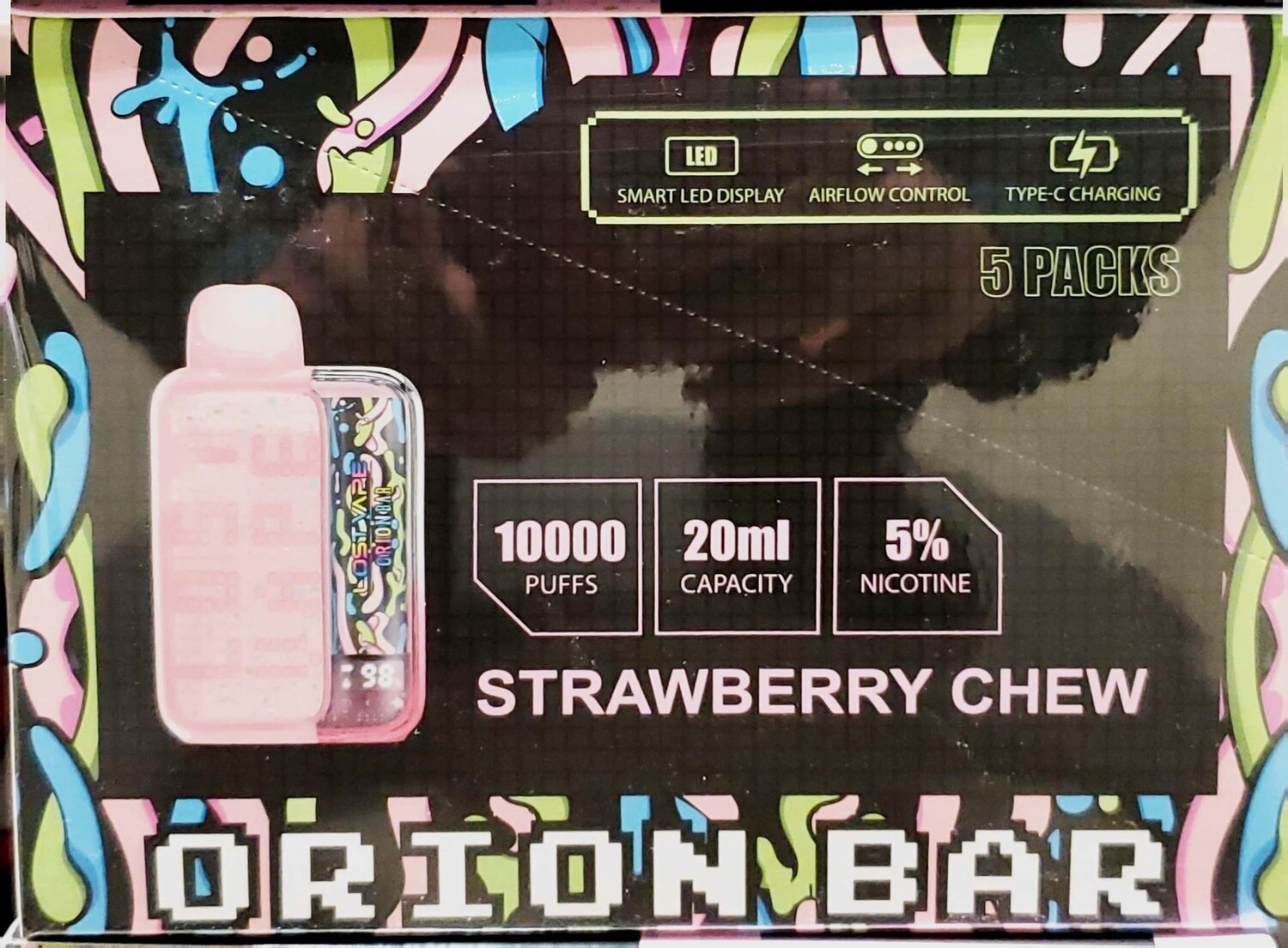 ORION BARS 10K PUFF, FLAVOR: strawbarry chew