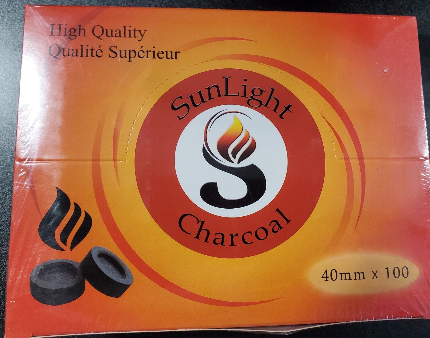 SUNLIGHT CHARCOAL 40MM LG 100CT