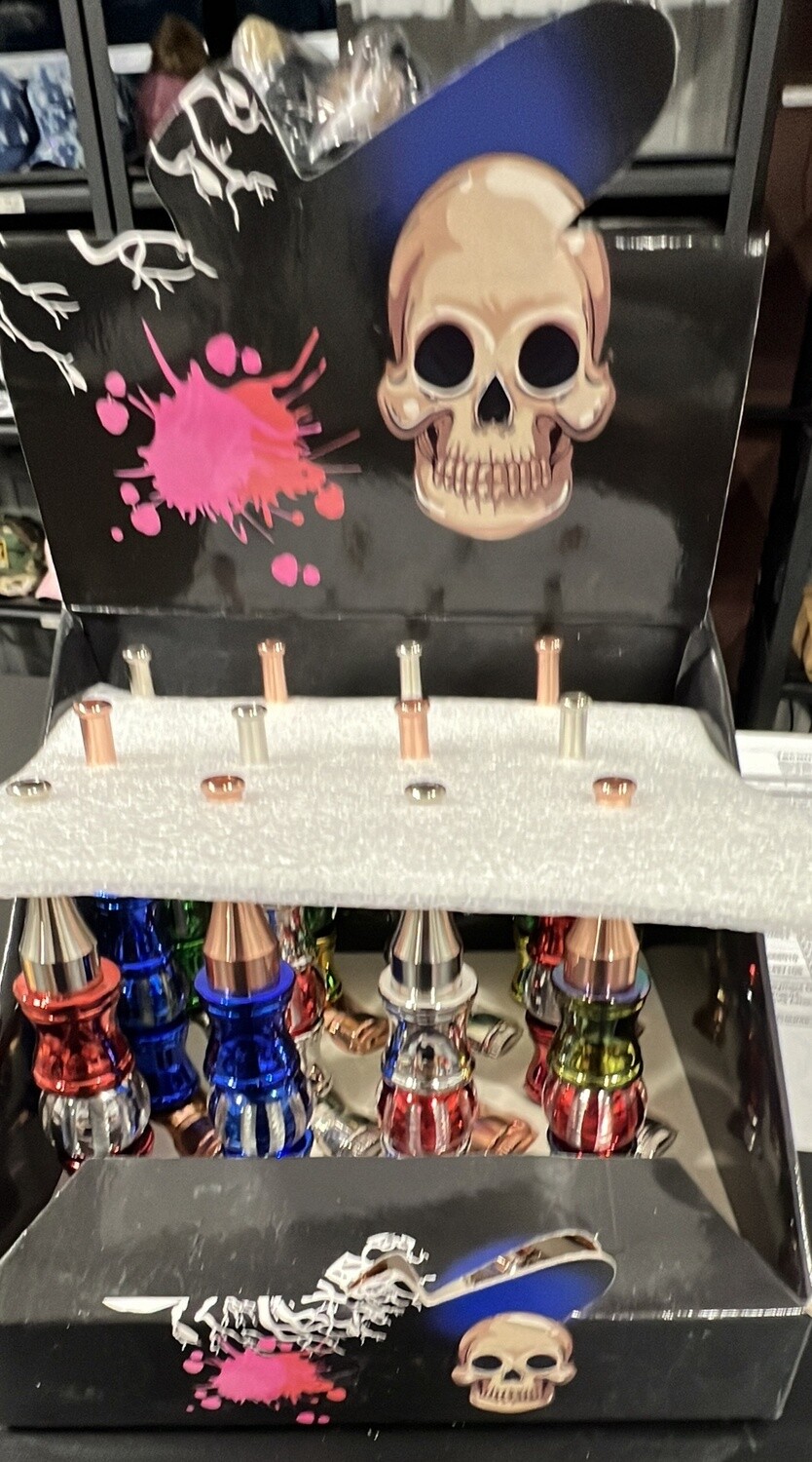 Metal Pipe Skinny Skull Display