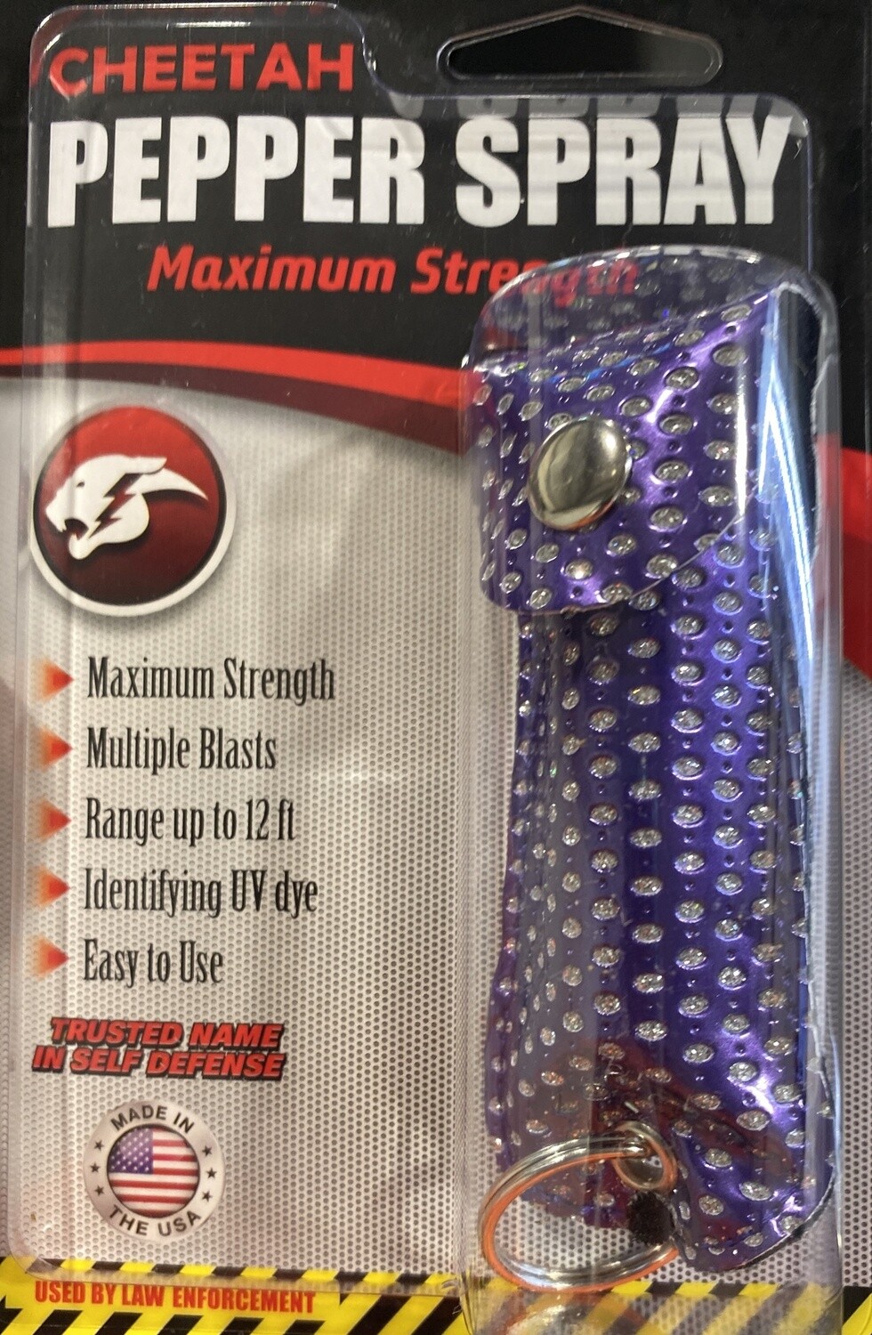 Chettah pepper spray purple glitter
