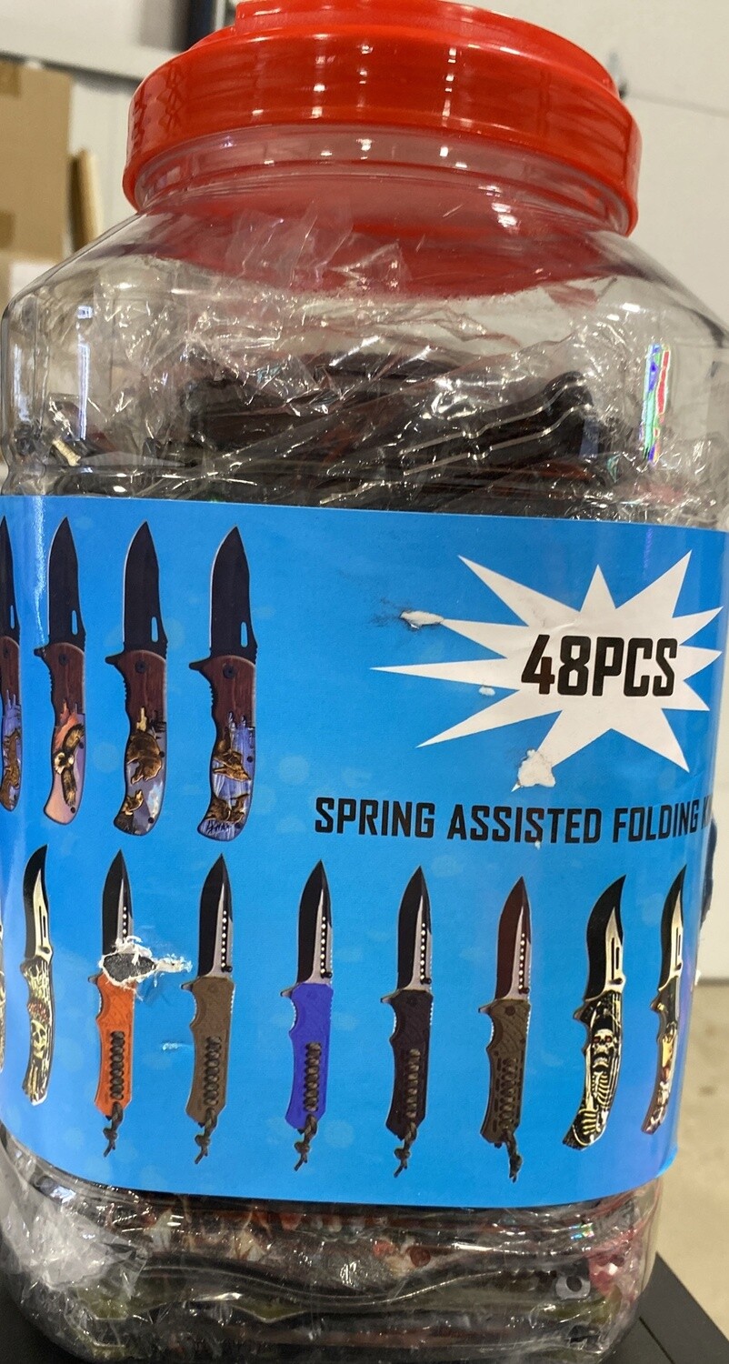 Spring assisted folding knives JR-100 48 pc / jar