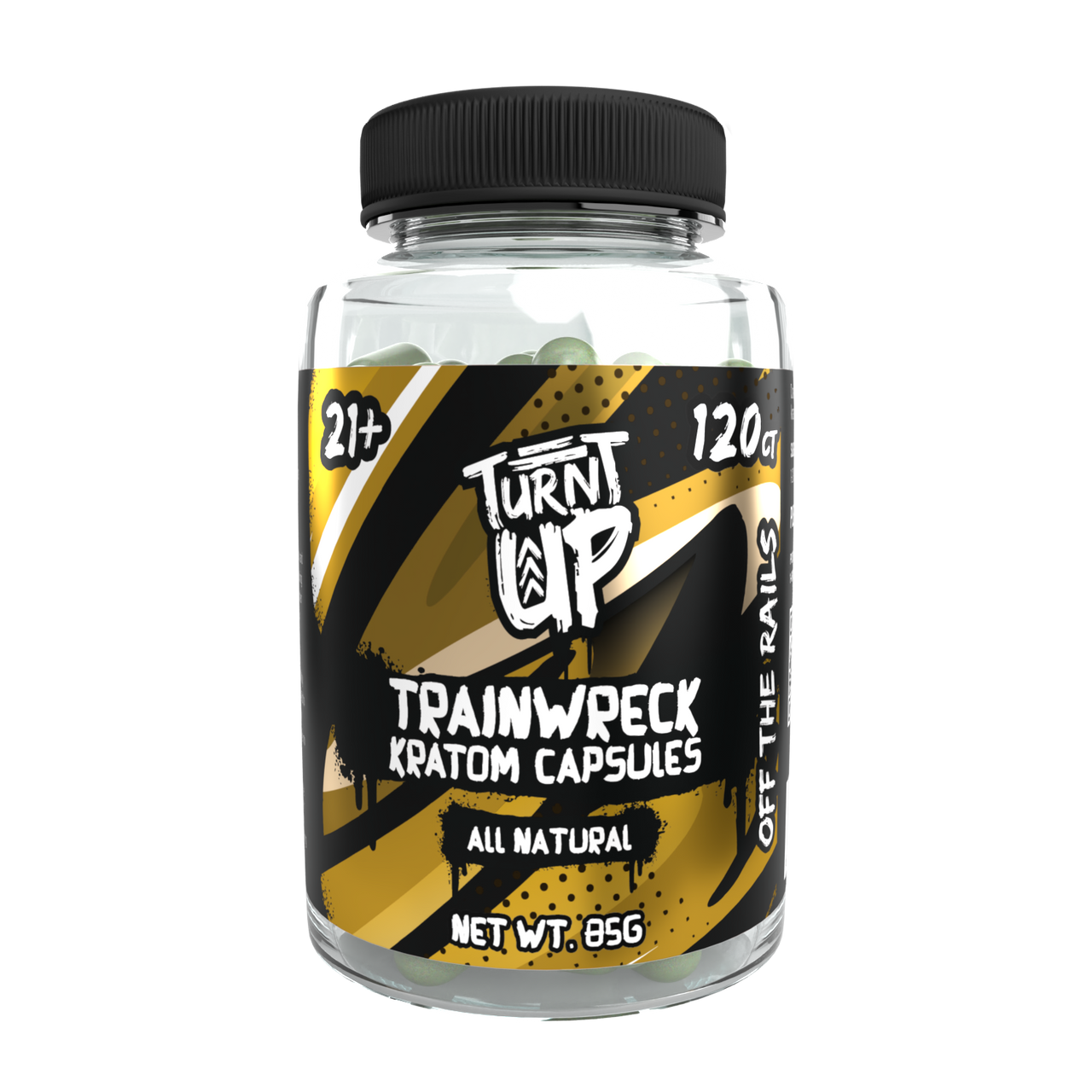 TURNT UP KRATOM 120ct, FLAVOR: TRAINWRECK