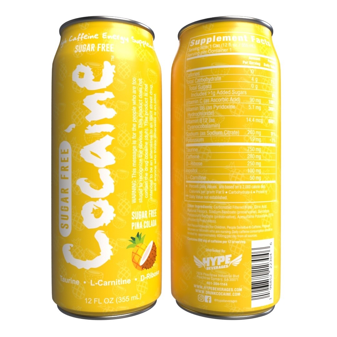 COCAINE ENERGY DRINKS, FLAVOR: PINA COLODA