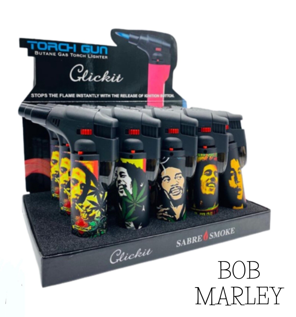 CLICK IT LIGHTER DISPLAY  BOB MARLEY 15 CT