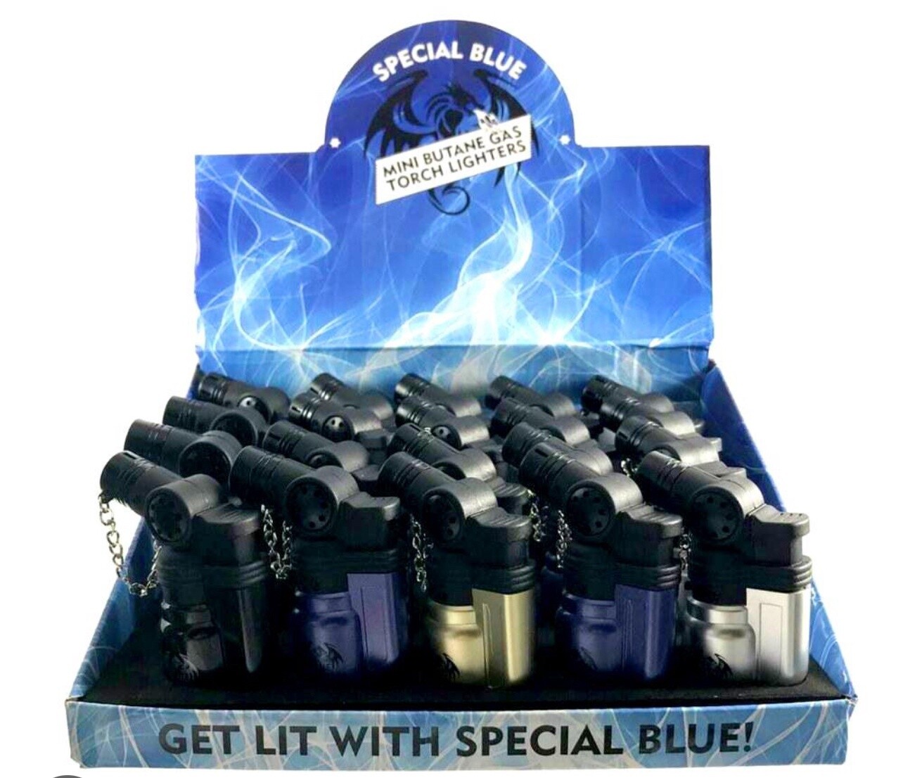 SPECIAL BLUE MINI METAL LIGHTER  20CT