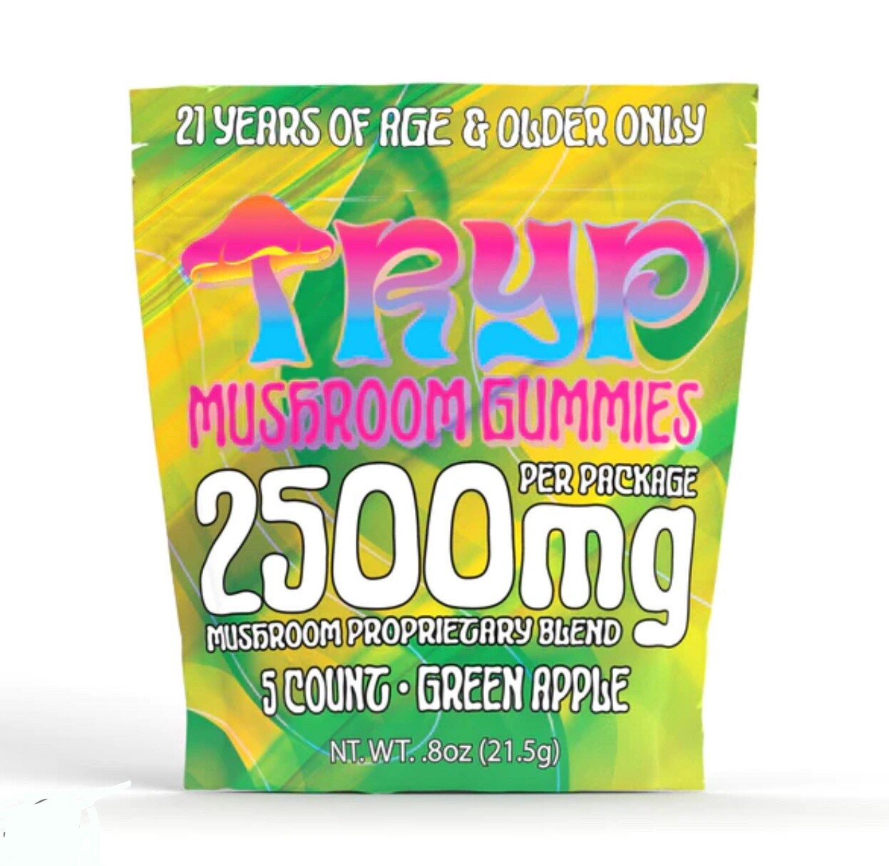 Tryp Mushroom Gummies 2500mg Green Apple