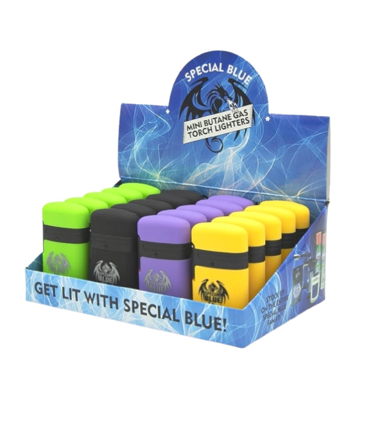 SPECIAL BLUE CLASSIC DOUBLE FLAME RUBBER LIGHTER  20CT