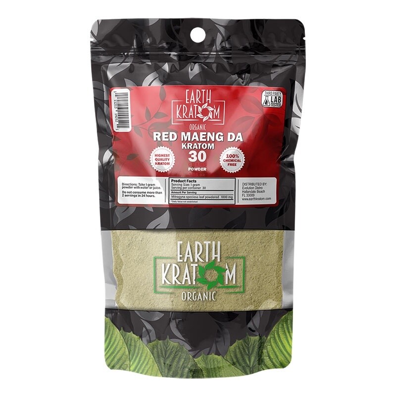 EARTH KRATOM 30G, FLAVOUR: RED MAENG DA
