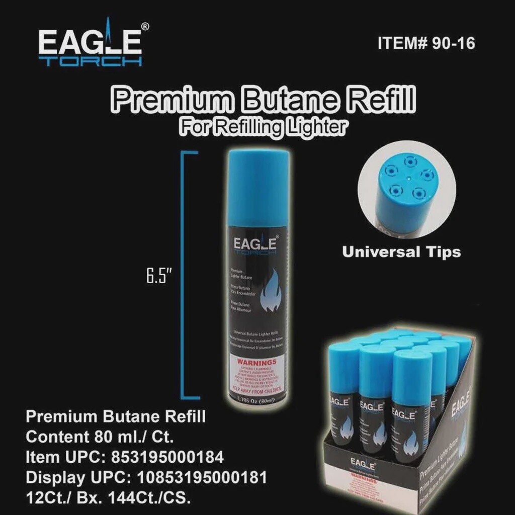 EAGLE TORCH BUTANE REFILL 12ct