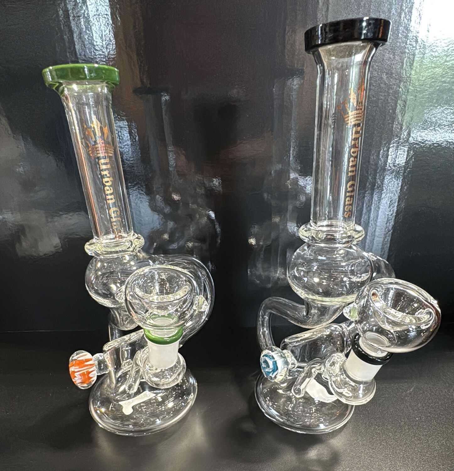 WATER PIPE RECYCLER 9" URBAN GLASS WP9UGMC