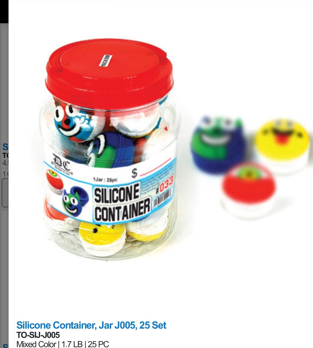 SILICON CONTAINER JAR 25PCS