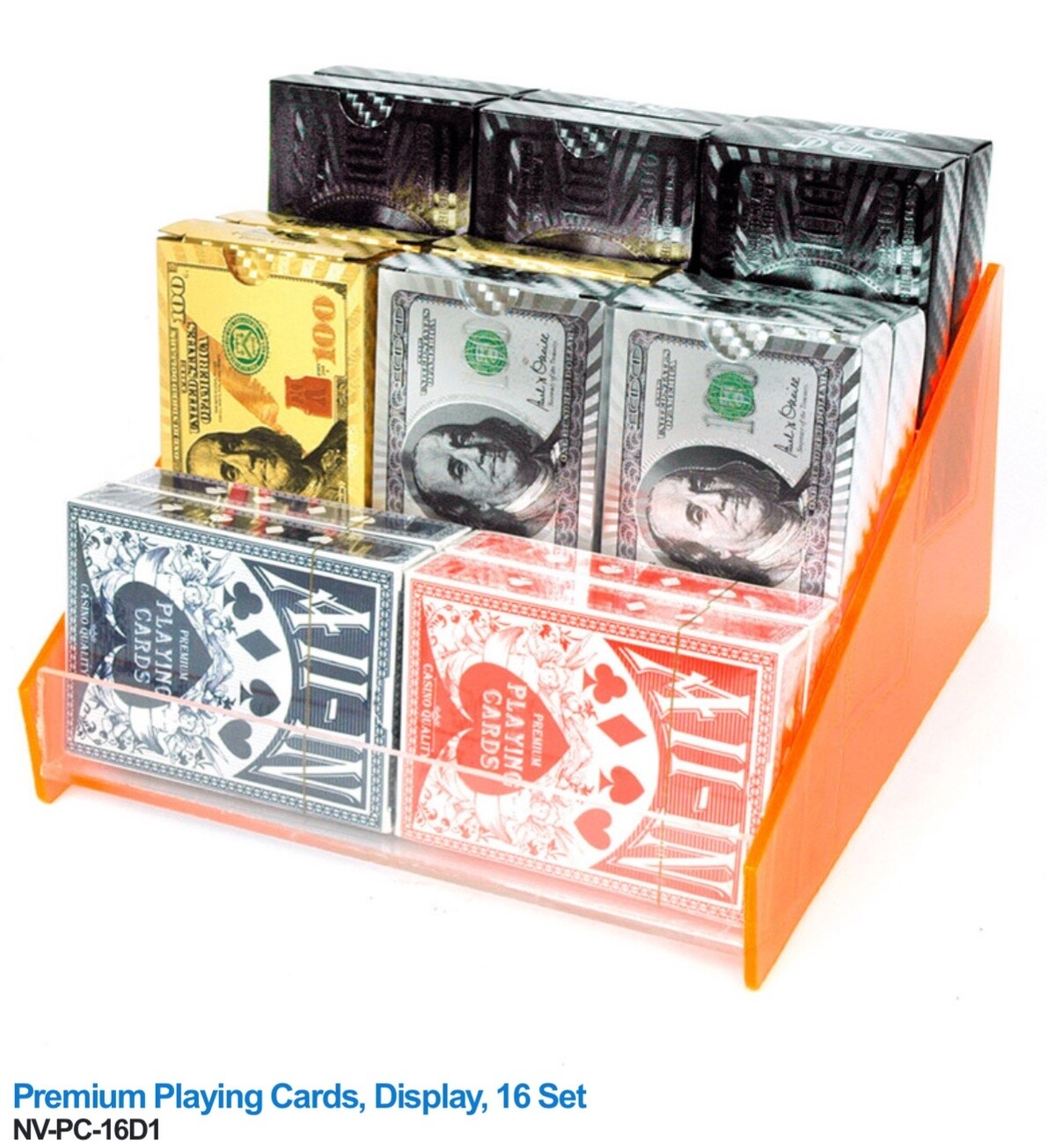 PLAYING CARDS PREMIUM DISPLAY 16PCS