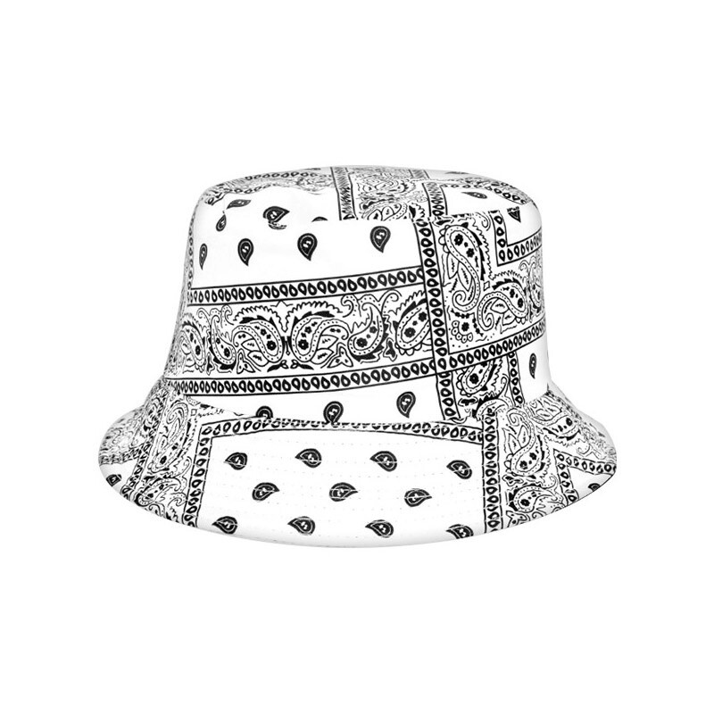 REVERSIBLE BANDANA DESIGN HAT MIX COLOR, COLOR: WHITE