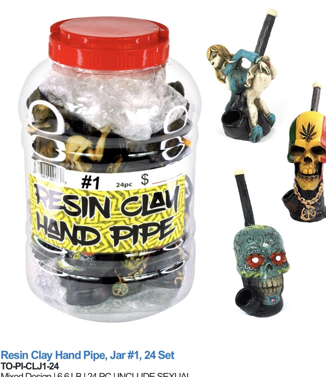CLAY PIPE MIX DESIGN JAR 24 PCS