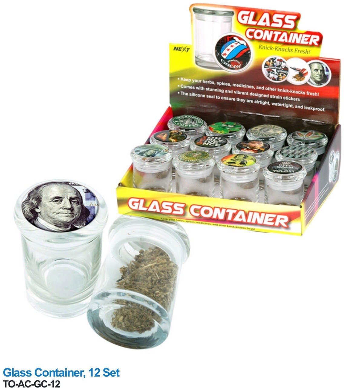 GLASS CONTAINERS 12 PCS