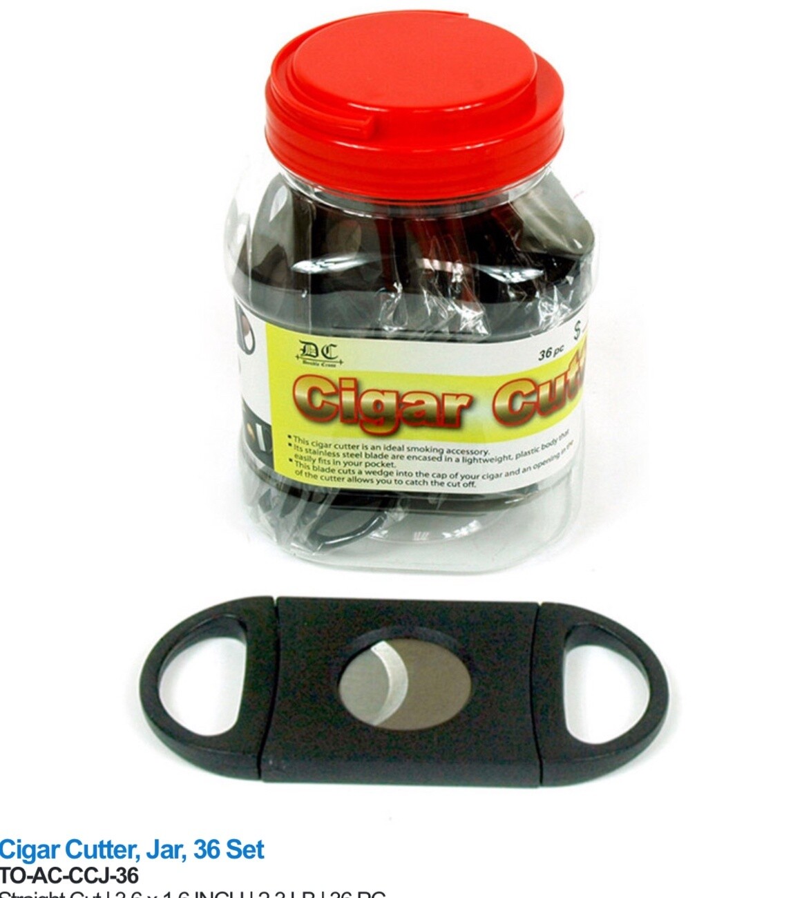 CIGAR CUTTER STRAIGHT CUT JAR 36CT