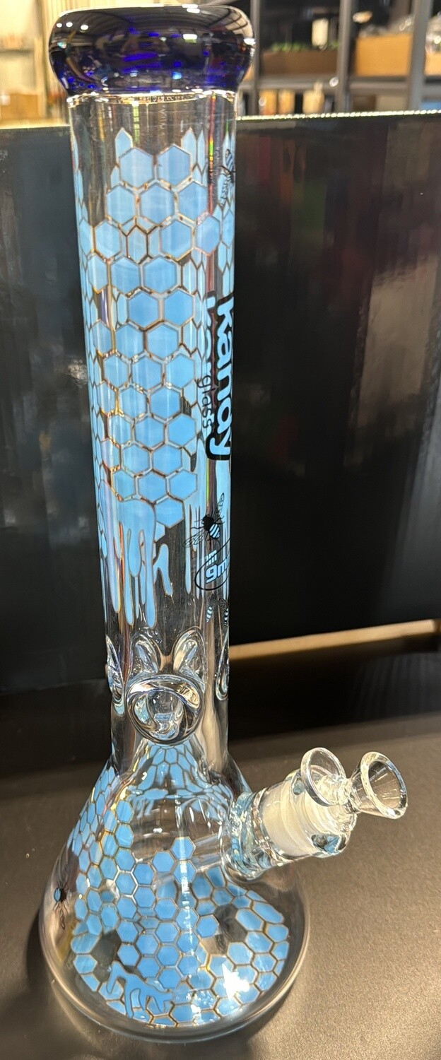 WATER PIPE 15&quot; KANDY GLASS BLUE