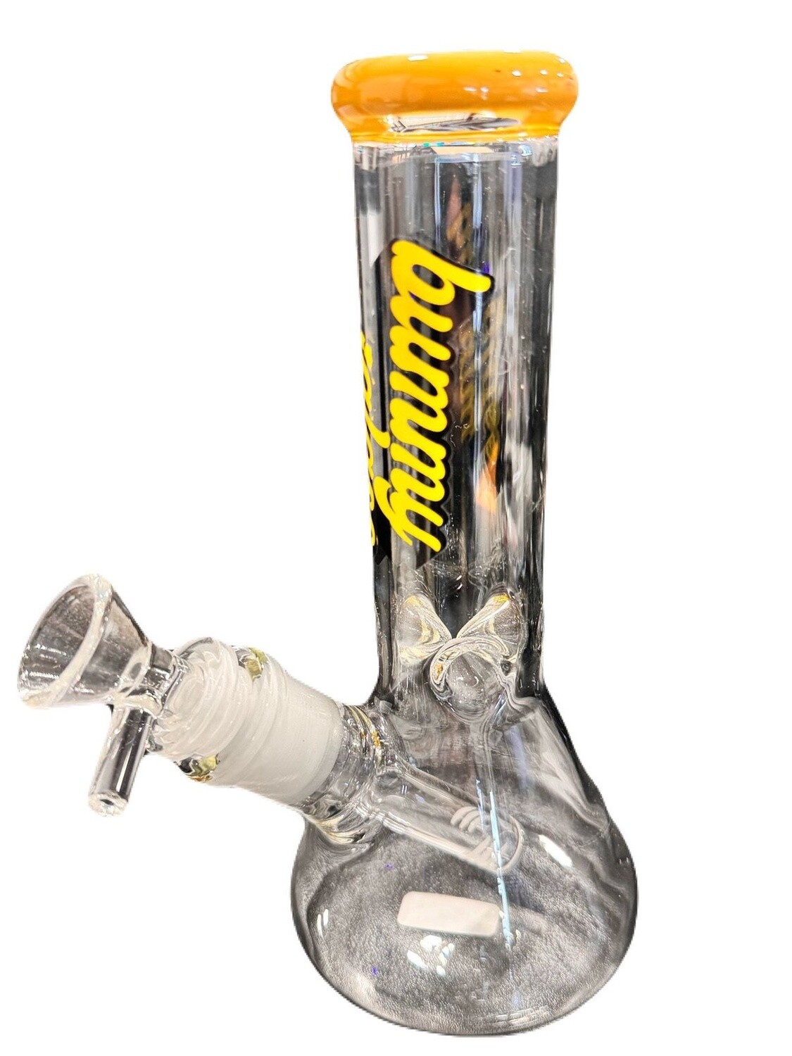 WATER PIPE BUMMY GLASS 8&quot; BREAKER BASE MIX COLOR