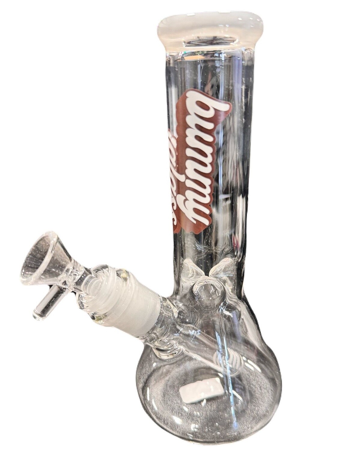 WATER PIPE BUMMY GLASS 8&quot; BREAKER BASE MIX COLOR, COLOR: WHITE
