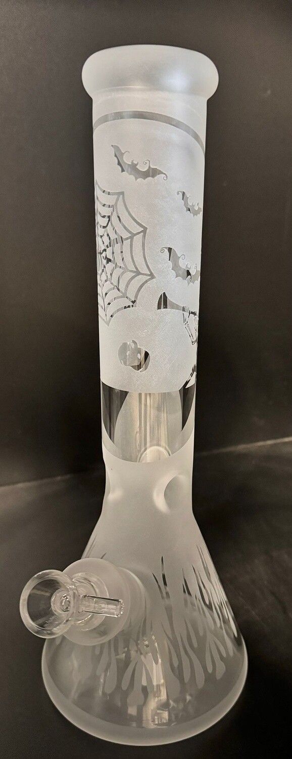 WATER PIPE 13&quot; SPIDER FORSTED WHITE 5MM