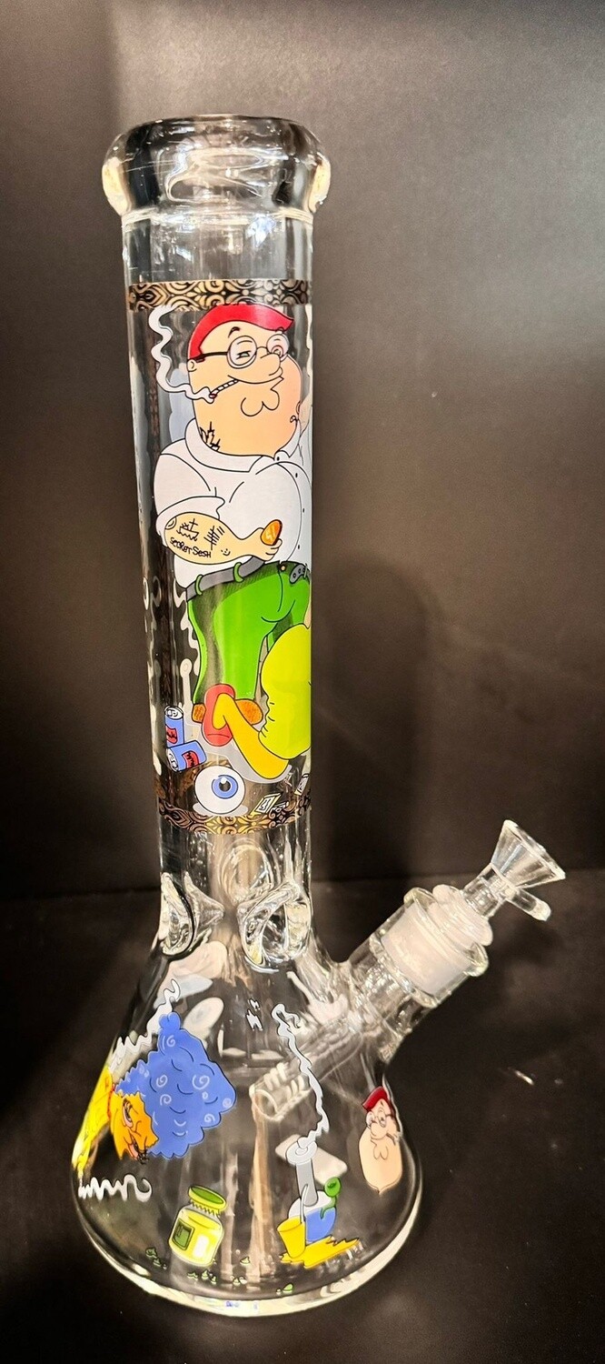 WATER PIPE 14&quot; BEAKER BASE SIMPSON WITH ICE CATCHER