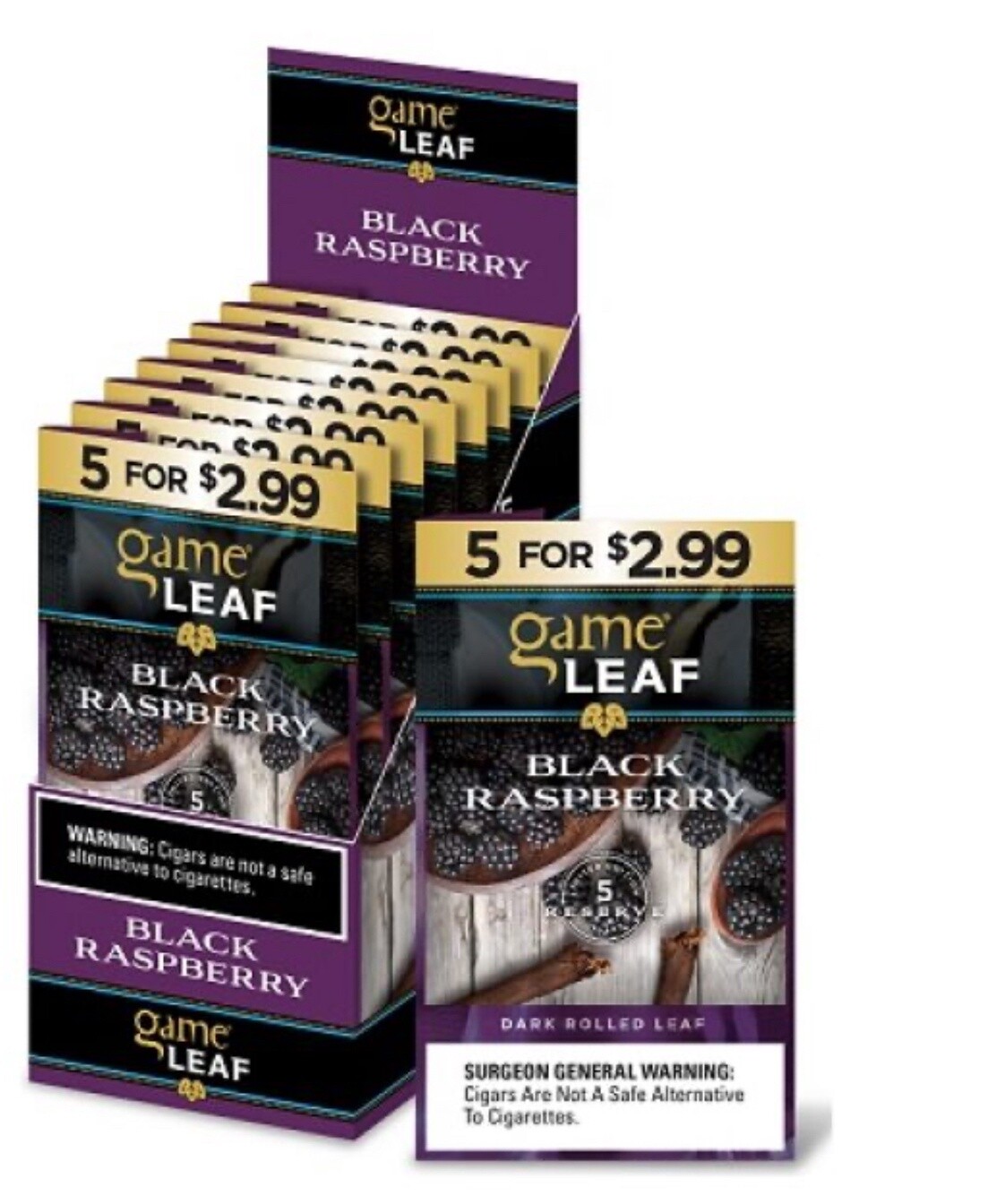 GAME LEAF BLACK RASPBERRY 5PK $2.99