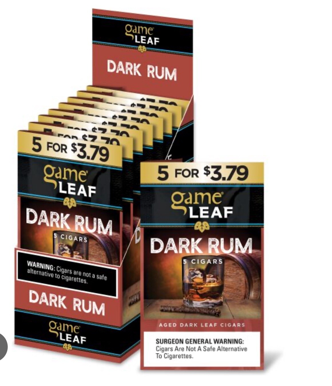 GAME LEAF DARK RUM 5PK $3.79