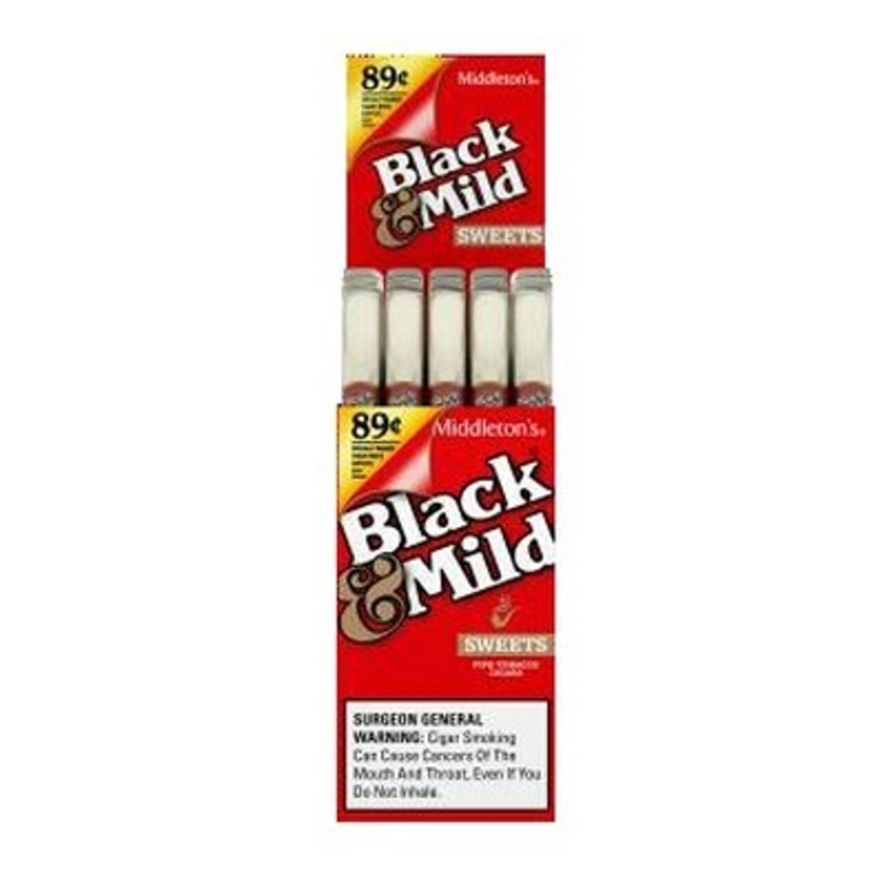 BLACK &amp; MILD SWEET SINGLE 25CT 89C