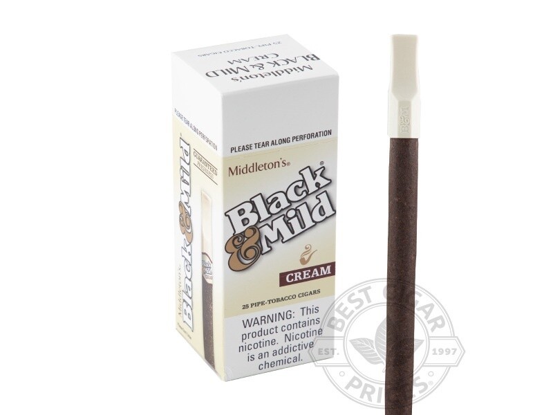 BLACK &amp; MILD CREAM PLASTIC TIP 25 CT