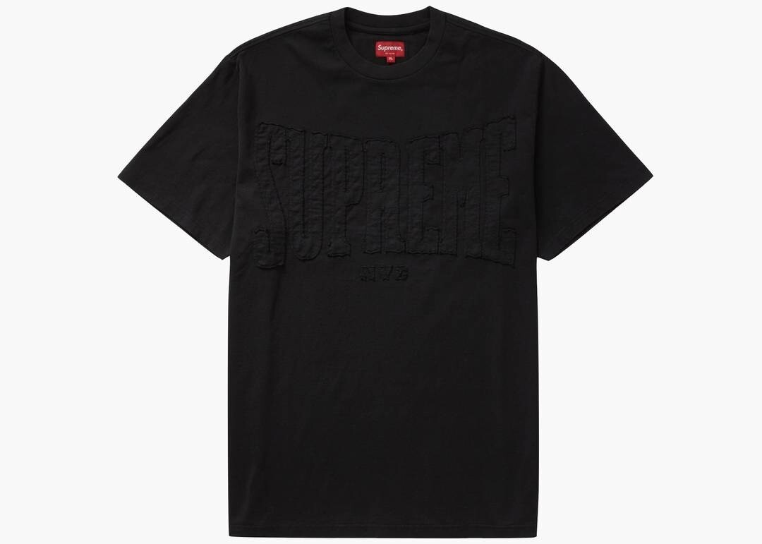 T-SHIRT TOP SUPREME ROUND NECK BLACK MULTIPLE SIZES, Size: SMALL