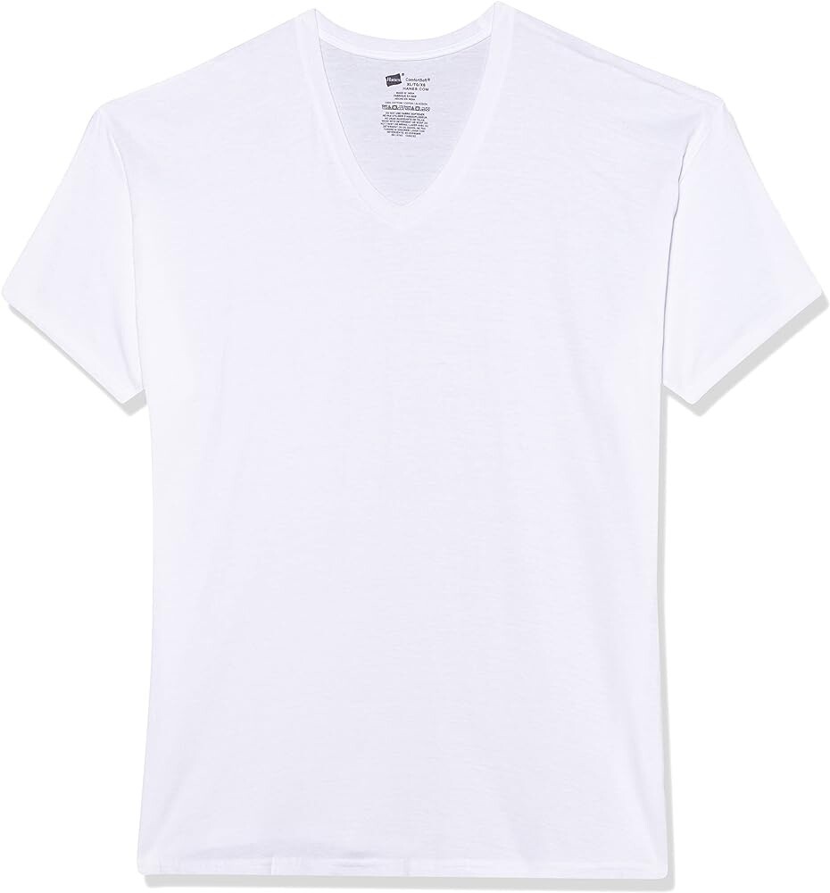 T-SHIRT TOP SUPREME WHITE V-NECK MULTIPLE SIZES