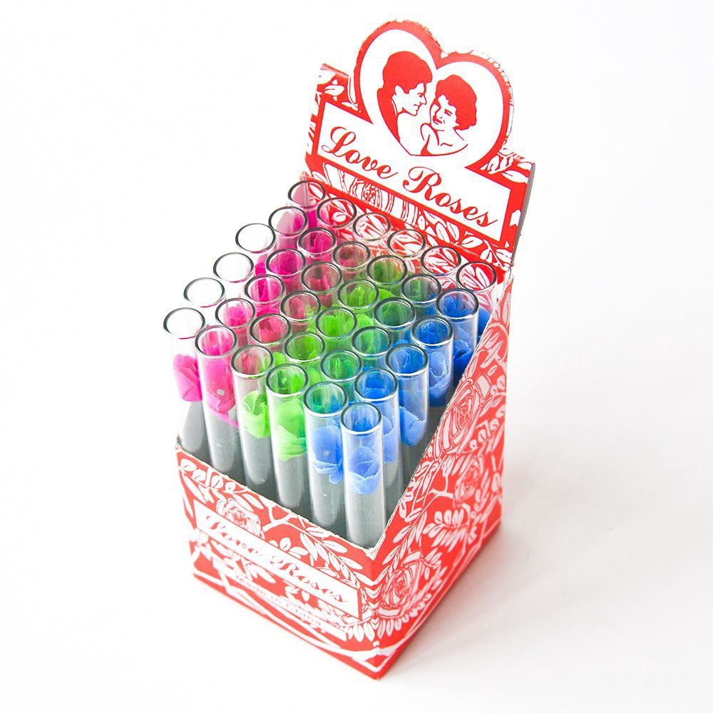 GLASS TUBE ROSE 2MM,25PC SET