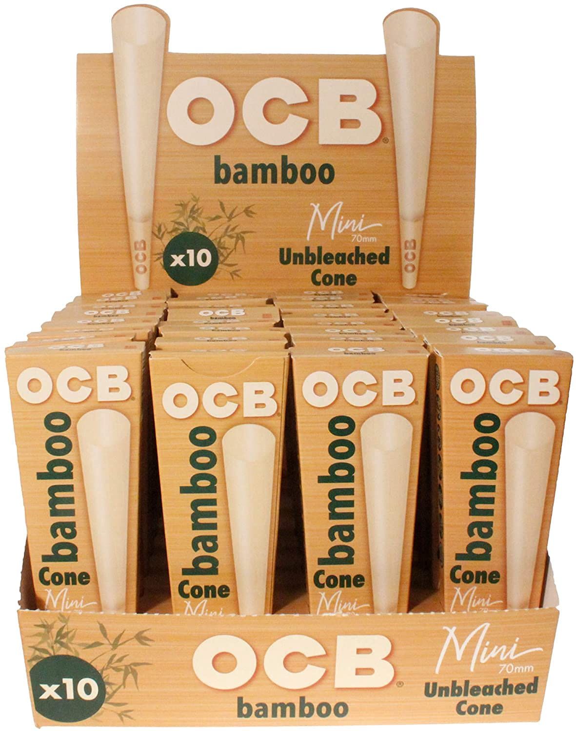 OCB BAMBOO CONE 70MM 10 PACK