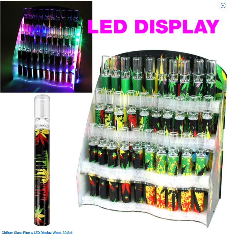 CHILLUM WEED DESIGN LED DISPLAY 30CT