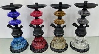 HOOKAH BLACK + MULTI COLOR 11&quot;