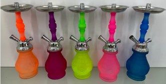 HOOKAH AHT0169 GLASS+IRON+ACRYLIC 12&quot; NEON COLOR