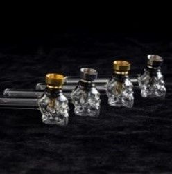 GLASS PIPE SKULL BOWL CLEAR 24PCS/BOX