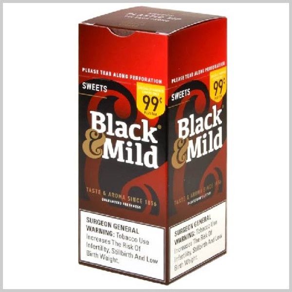 BLACK &amp; MILD PLASTIC TIP SWEET SINGLE 25CT