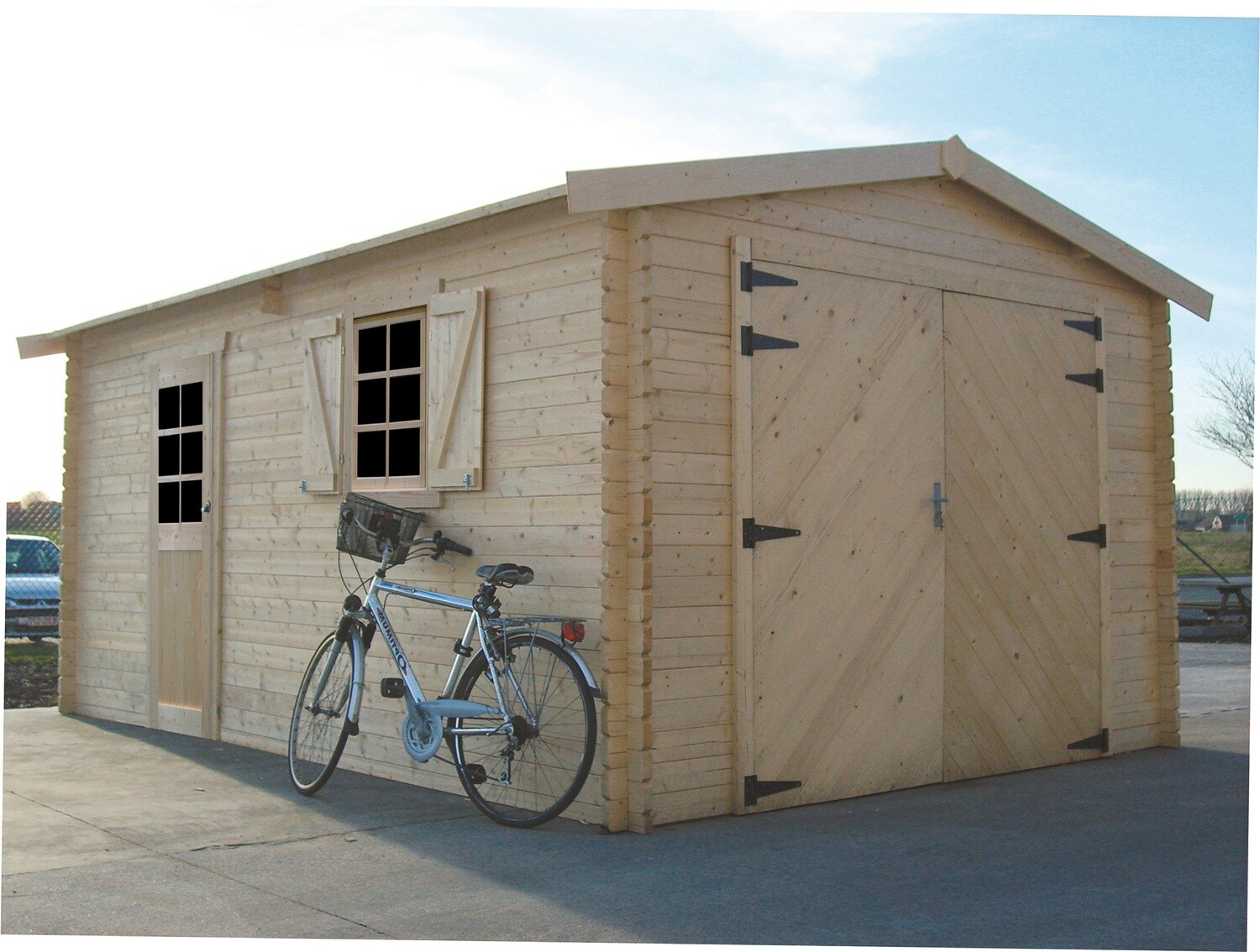 Garage  porte en bois