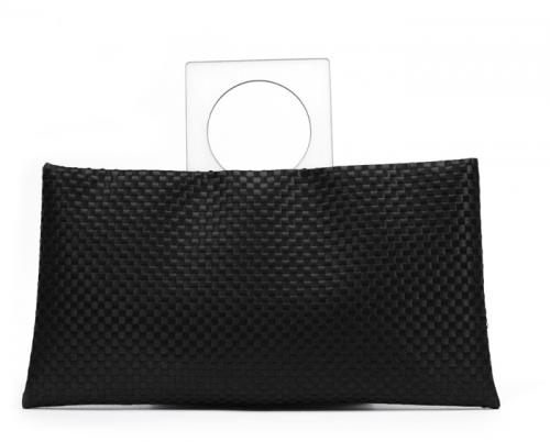 Black satin mesh