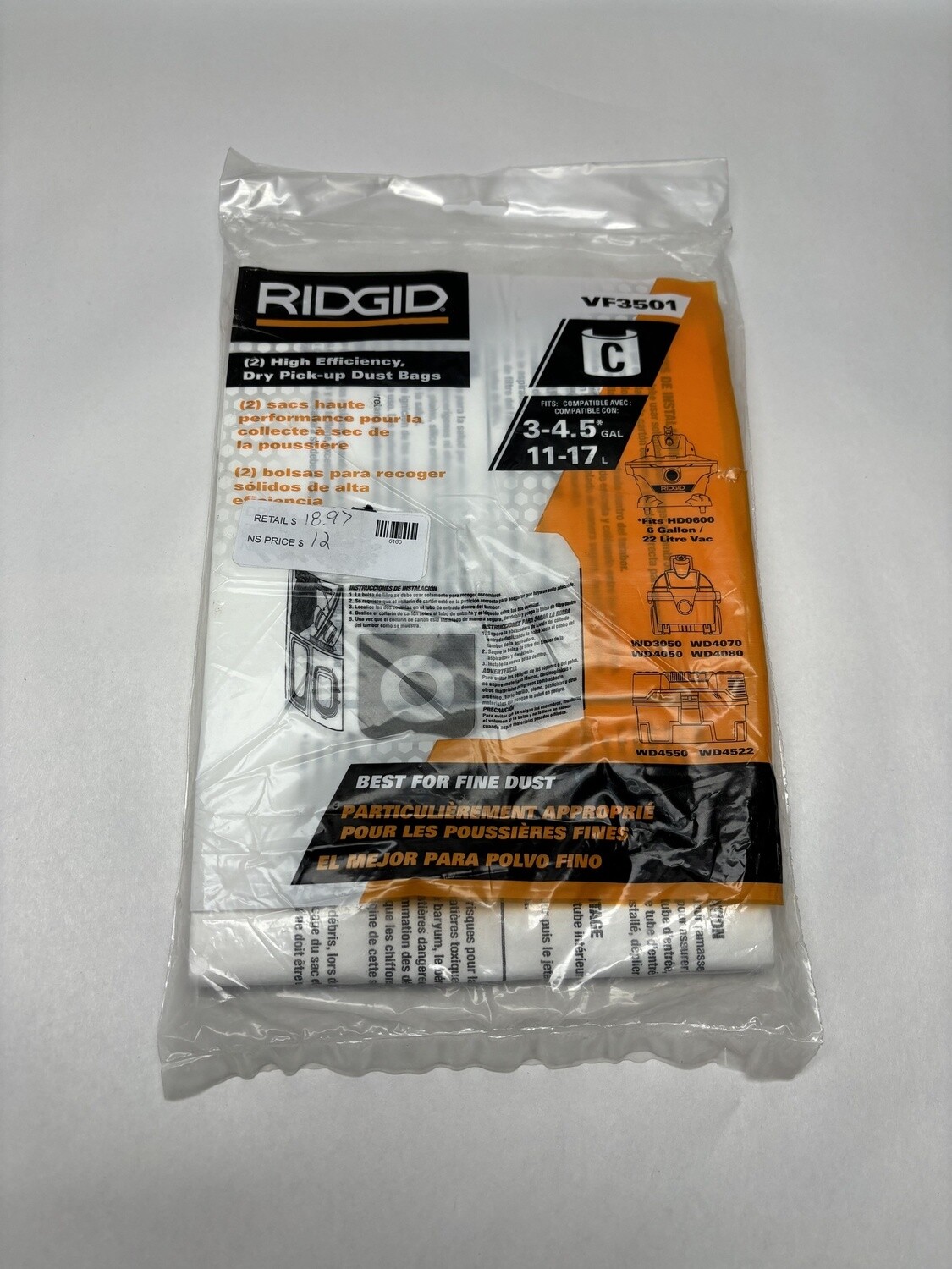 VF3503 Shopvac Bag