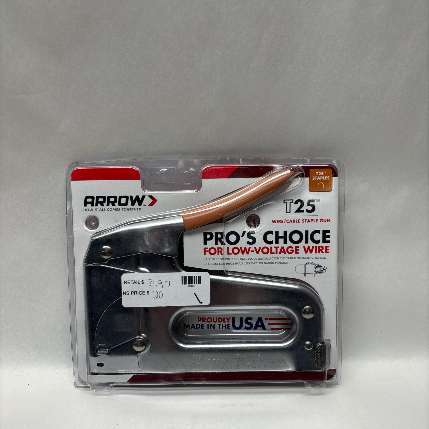 Arrow Professional Low Voltage Wire/Cable Staple Gun T25